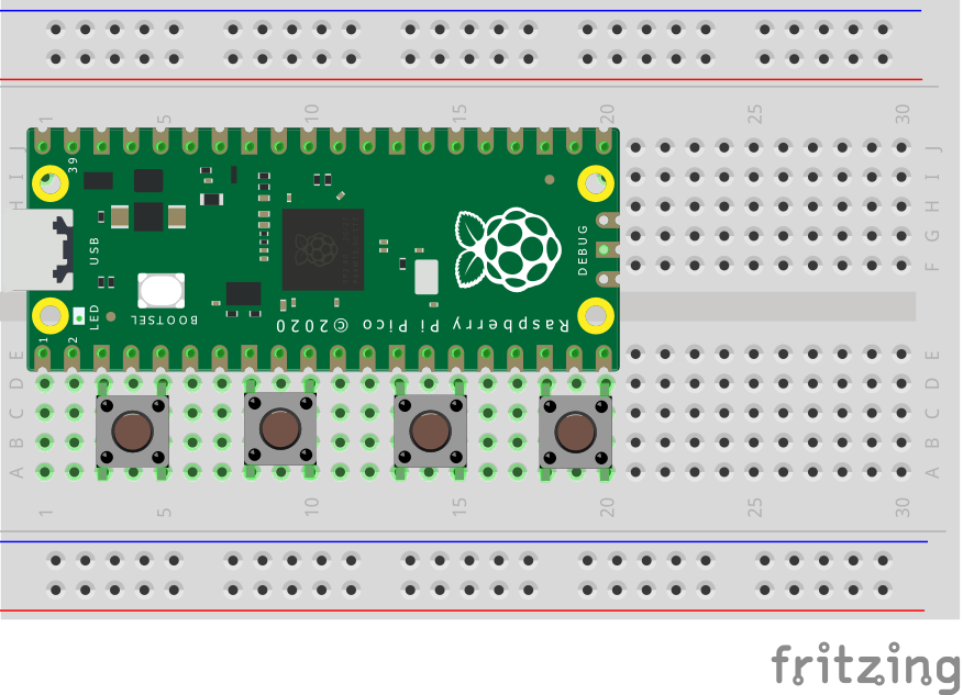 Pi Pico MIDI Button Controller-USB_bb