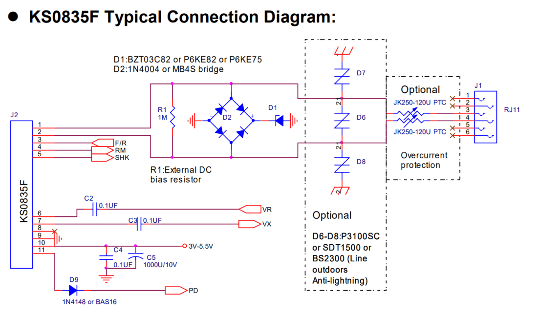 KS0835F Connection Diagram