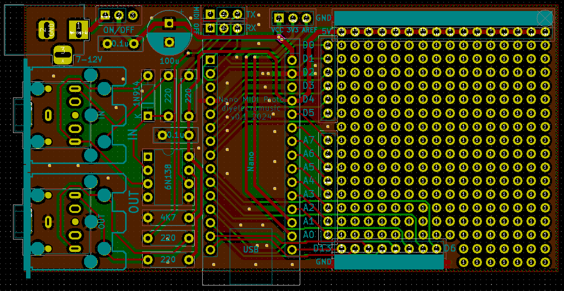 Nano MIDI Proto PCB Design – Simple DIY Electronic Music Projects