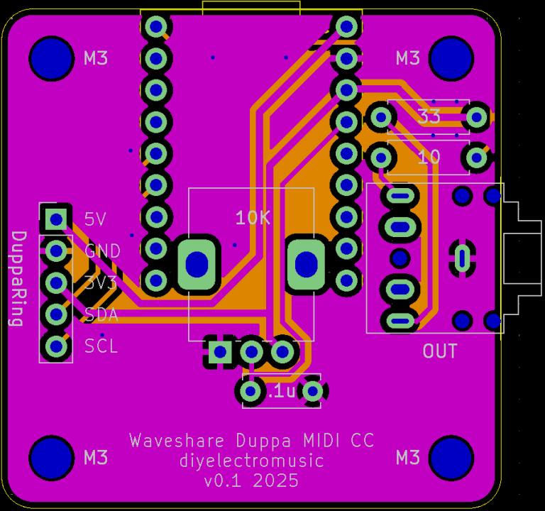 Duppa I2C MIDI Controller PCB Design – Simple DIY Electronic Music Projects