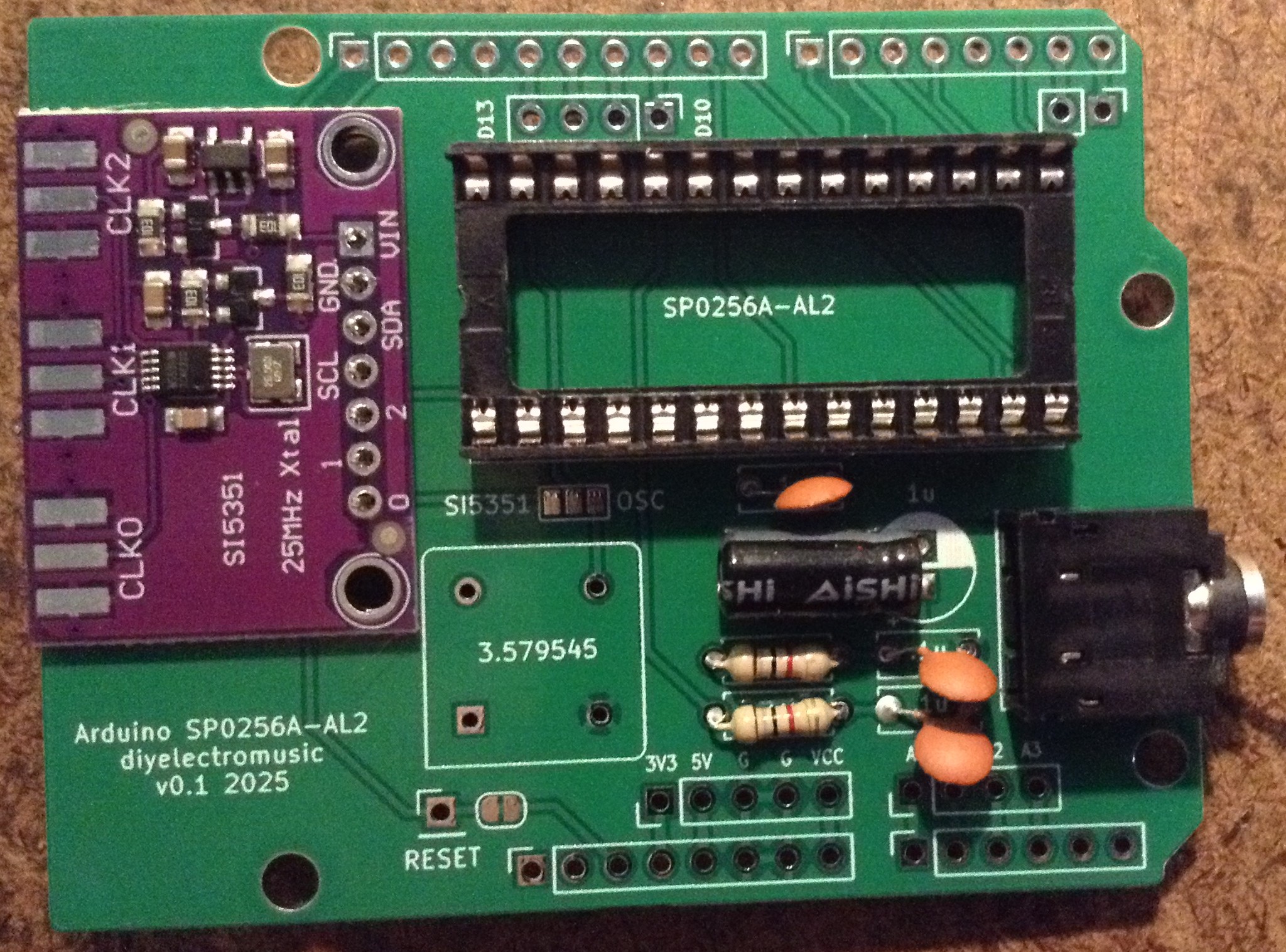 Arduino SP0256A-AL2 Shield PCB Build Guide – Simple DIY Electronic ...
