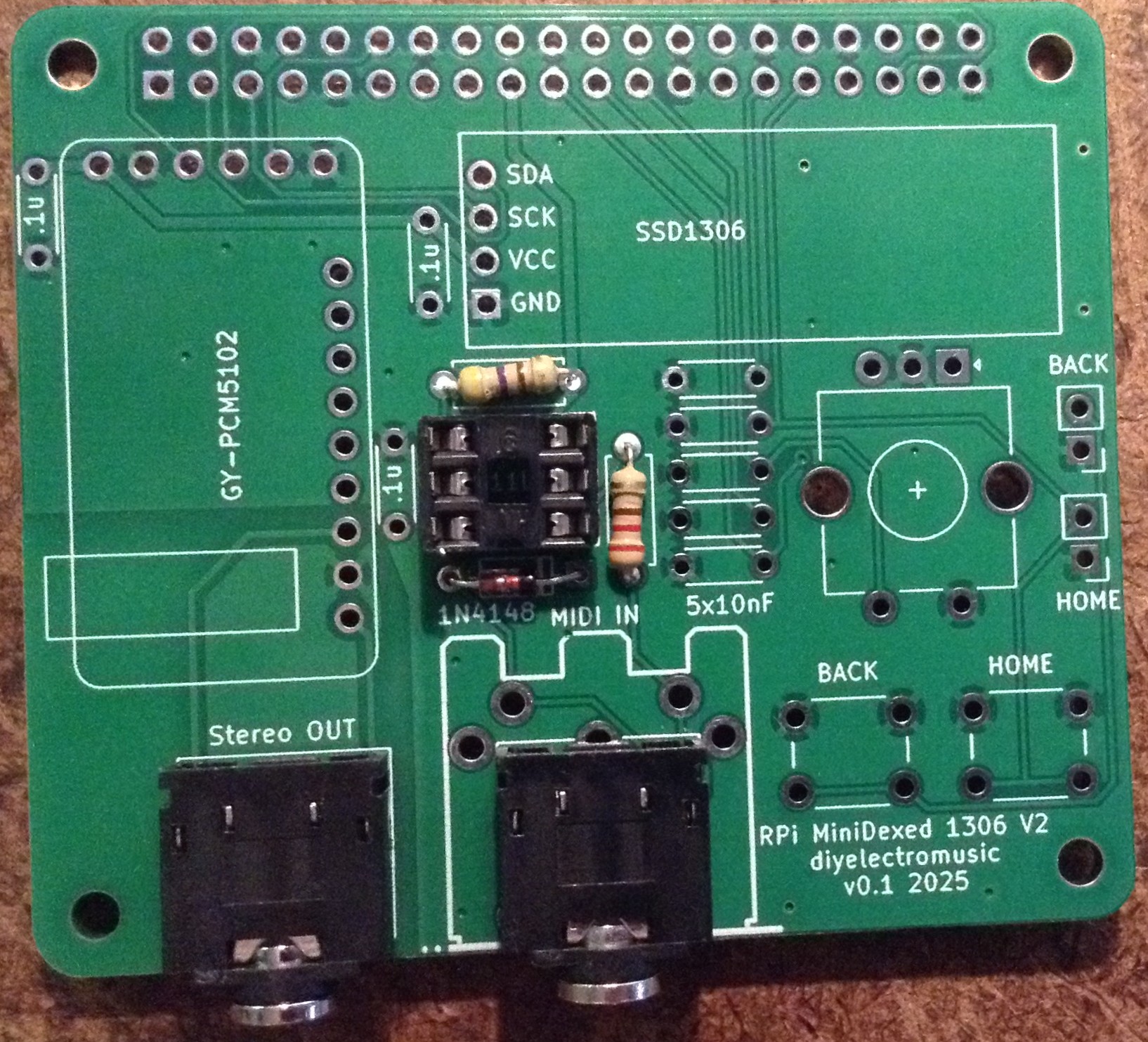 MiniDexed Raspberry Pi IO Board V2 Build Guide – Simple DIY