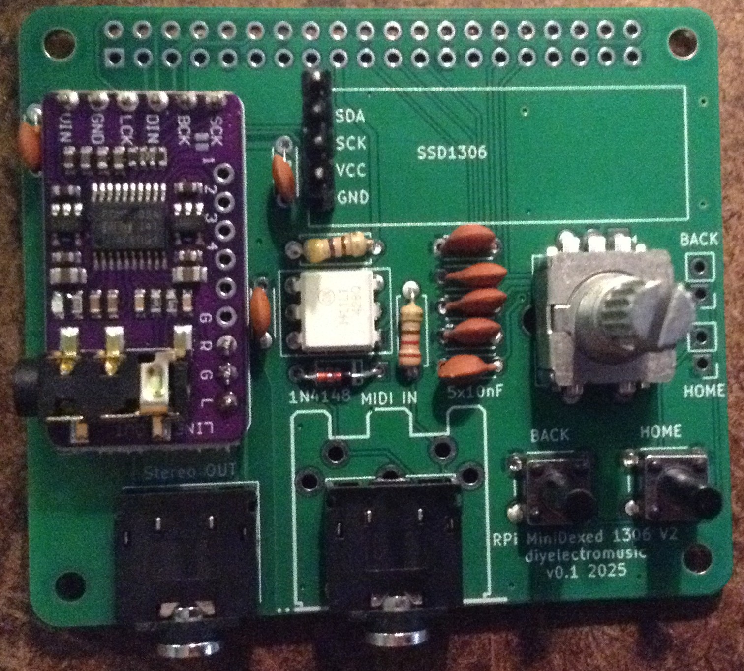 MiniDexed Raspberry Pi IO Board V2 Build Guide – Simple DIY